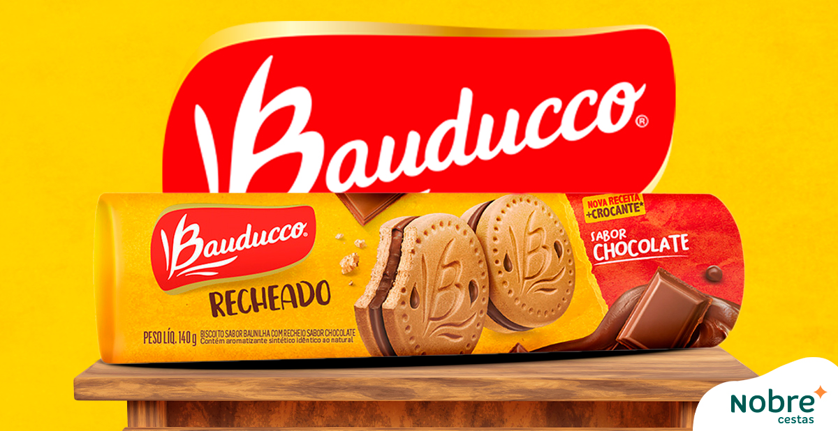 Biscoito Bauducco Recheado Baunilha com 140g