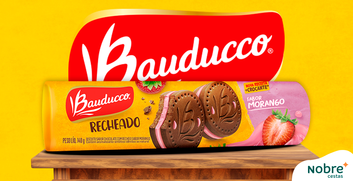 Biscoito Recheado Gulosos De Morango Bauducco - 140g