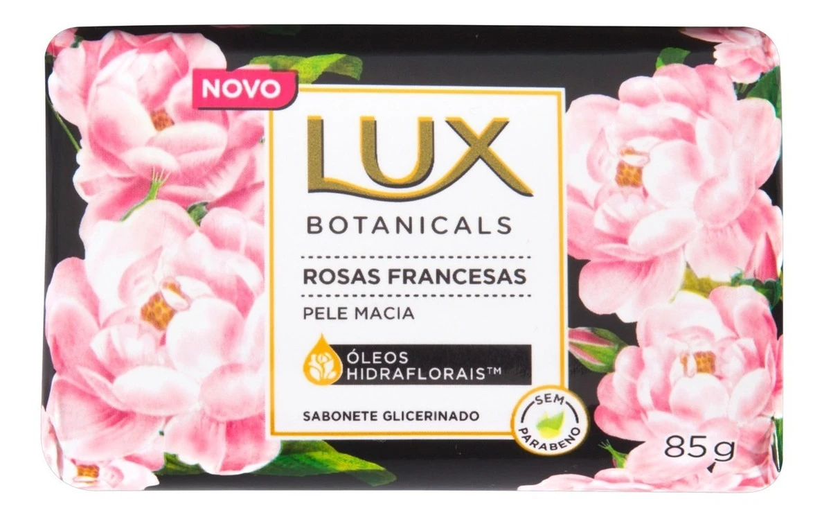 Sabonete Barra Glicerinado Lux Botanicals Rosas Francesas - 85g com 12 un.