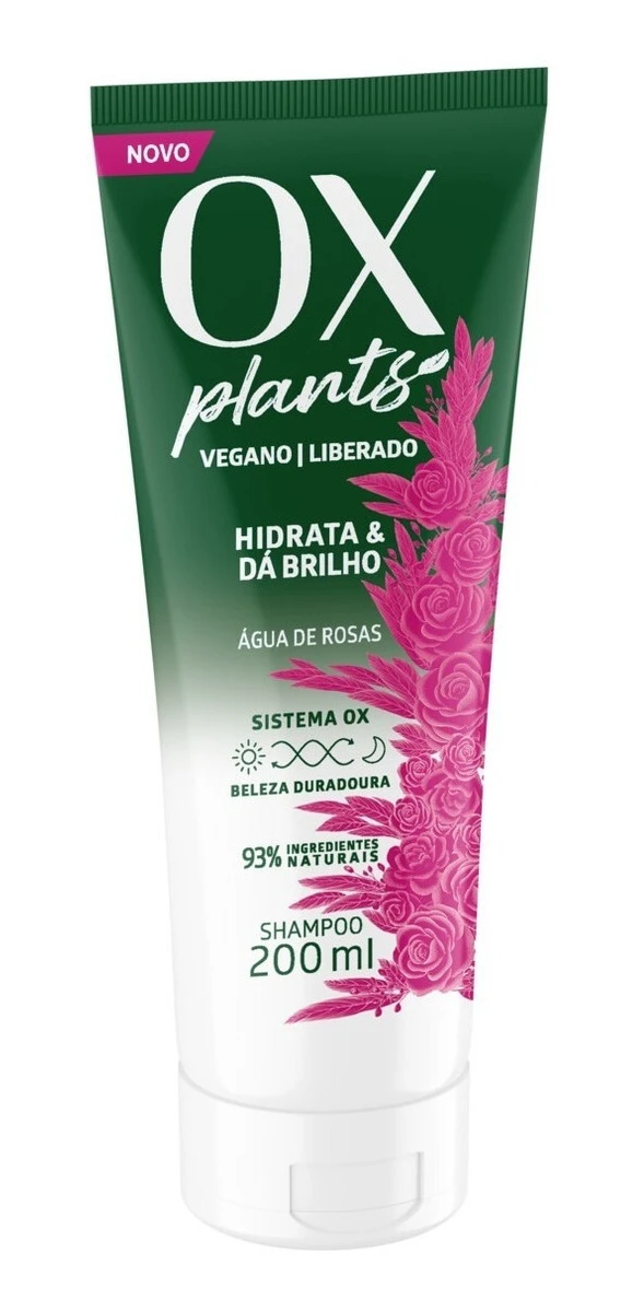 Shampoo Vegano Hidrata E Da Brilho OX Plants - 200ml