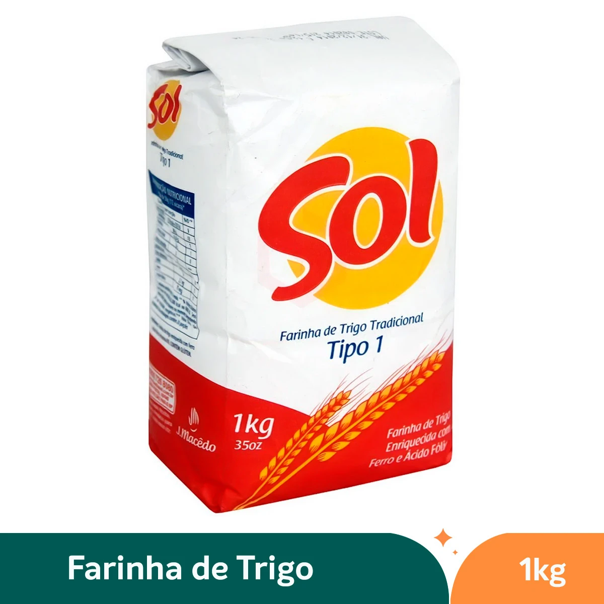 Farinha De Trigo Tipo 1 Sol - 1kg