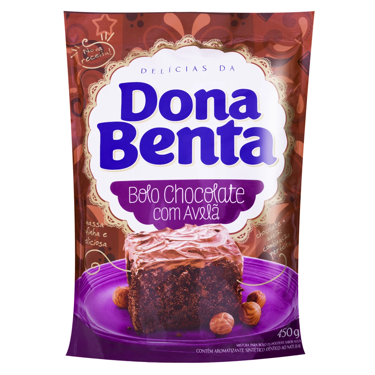 Mistura Para Bolo De Chocolate Com Avelã Dona Benta - 450g