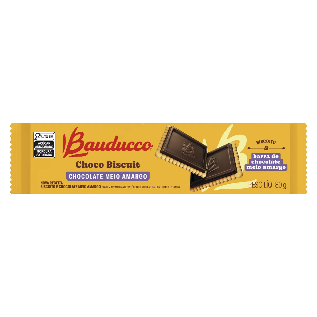 Biscoito Bauducco Choco Biscuit M.Amargo 80g.