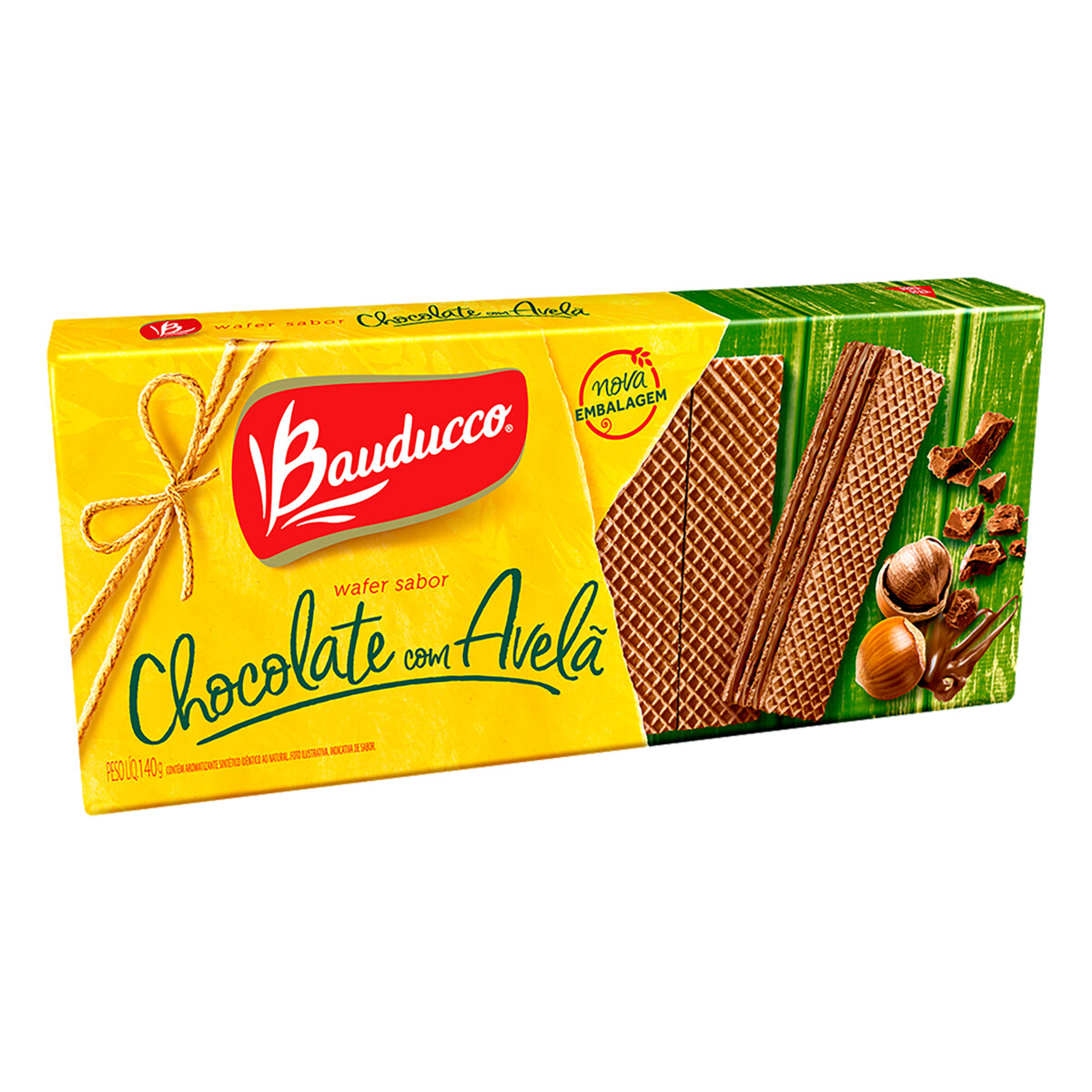 Biscoito Bauducco Wafer (Waffer) Chocolate Com Avelã 140g