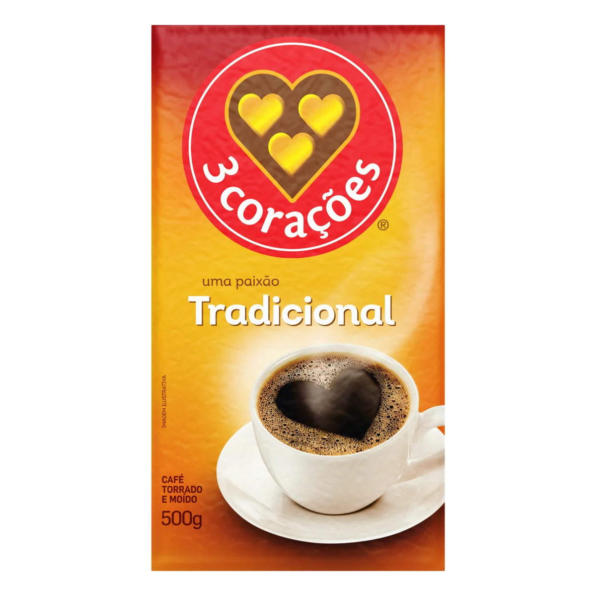 Café Torrado E Moído A Vácuo Tradicional 3 Corações - 500g