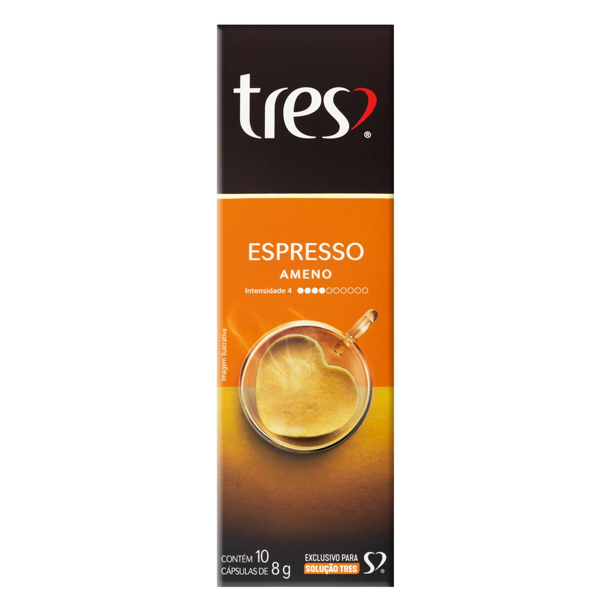 Cápsula De Café Espresso Ameno 3 Corações - Cx 80g C/10 Uni.