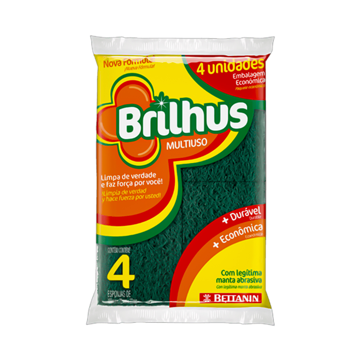 Esponja multiuso Brilhus - 4 Unidades