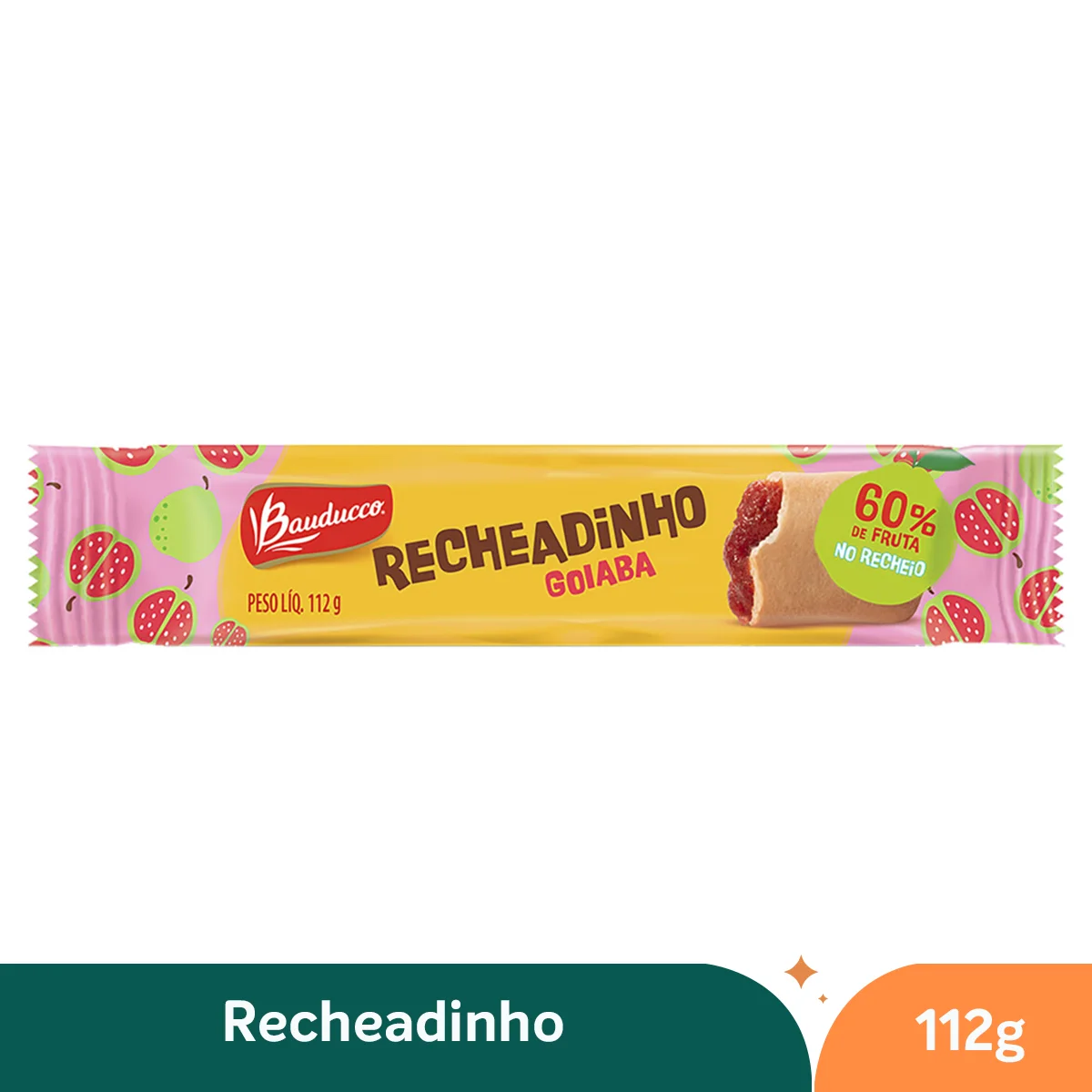 Biscoito Bauducco Recheadinho Goiabinha 112g - Biscoito / Bolacha