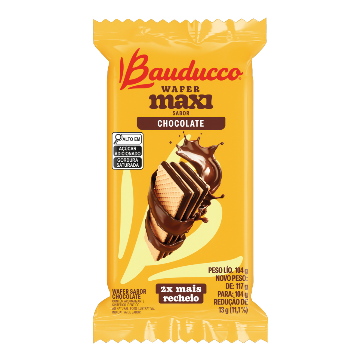 Wafer Maxi Chocolate Bauducco - 104g