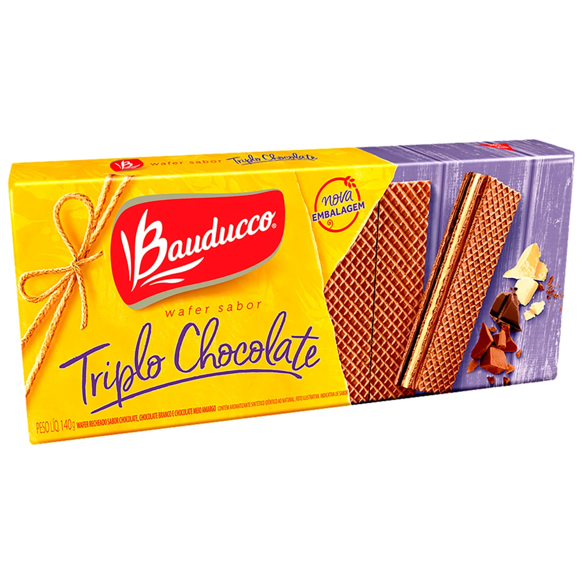 Wafer Triplo Chocolate Bauducco - 140g